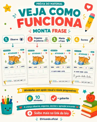 Monta Frase – Leitura e Formação de Frases com Apoio Visual — amostra 3: Material pedagógico desenvolvido para trabalhar… Monta Frase – Leitura e Formação de Frases com Apoio Visual — amostra 3: Material pedagógico desenvolvido para trabalhar…