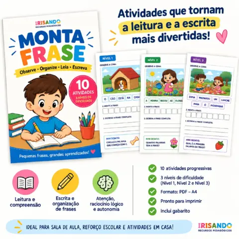 Monta Frase – Leitura e Formação de Frases com Apoio Visual — capa do material