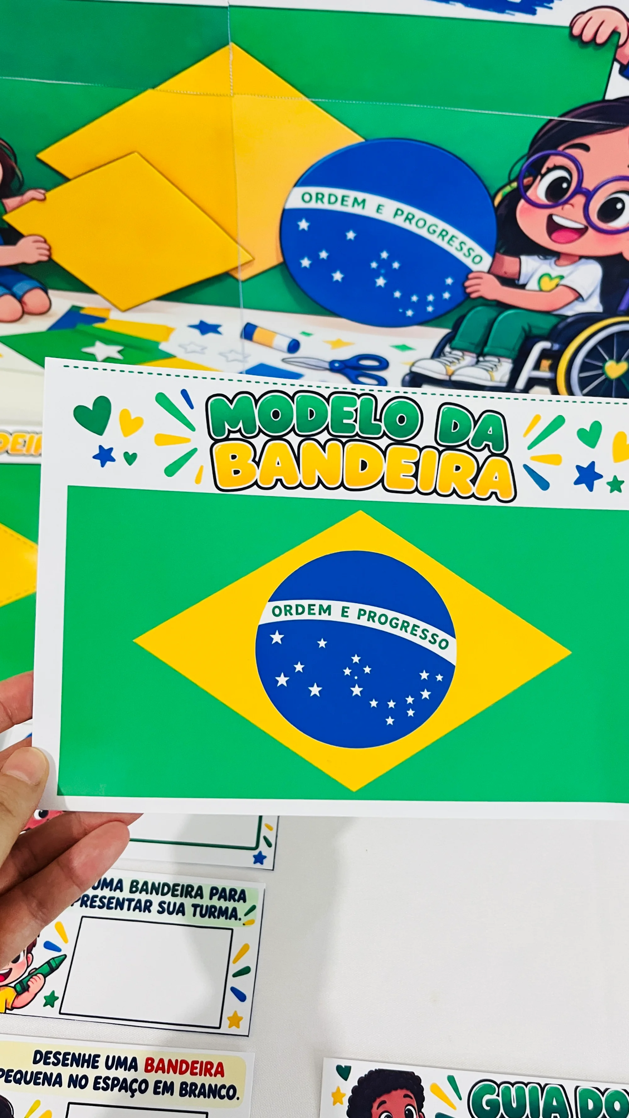 Monte a Bandeira do Brasil – Jogo com 60 Desafios para Imprimir — capa do material