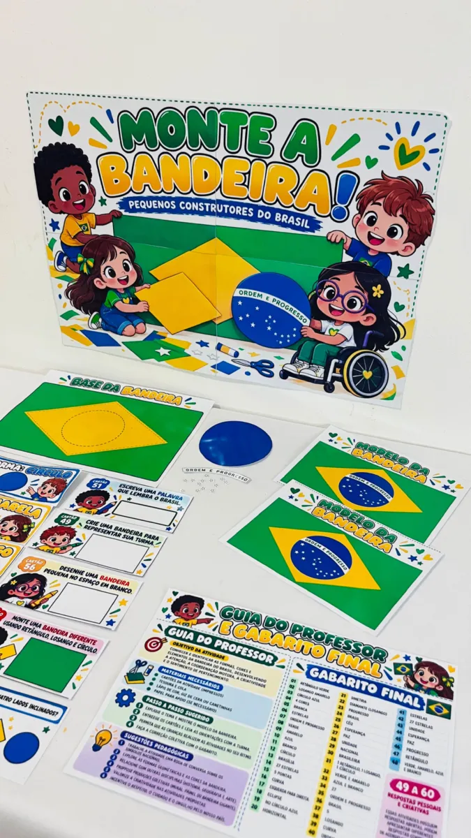 ✨ MONTE A BANDEIRA — PEQUENOS CONSTRUTORES DO BRASIL! 💚💛💙 — Datas comemorativas para Educação Infantil: Um recurso…