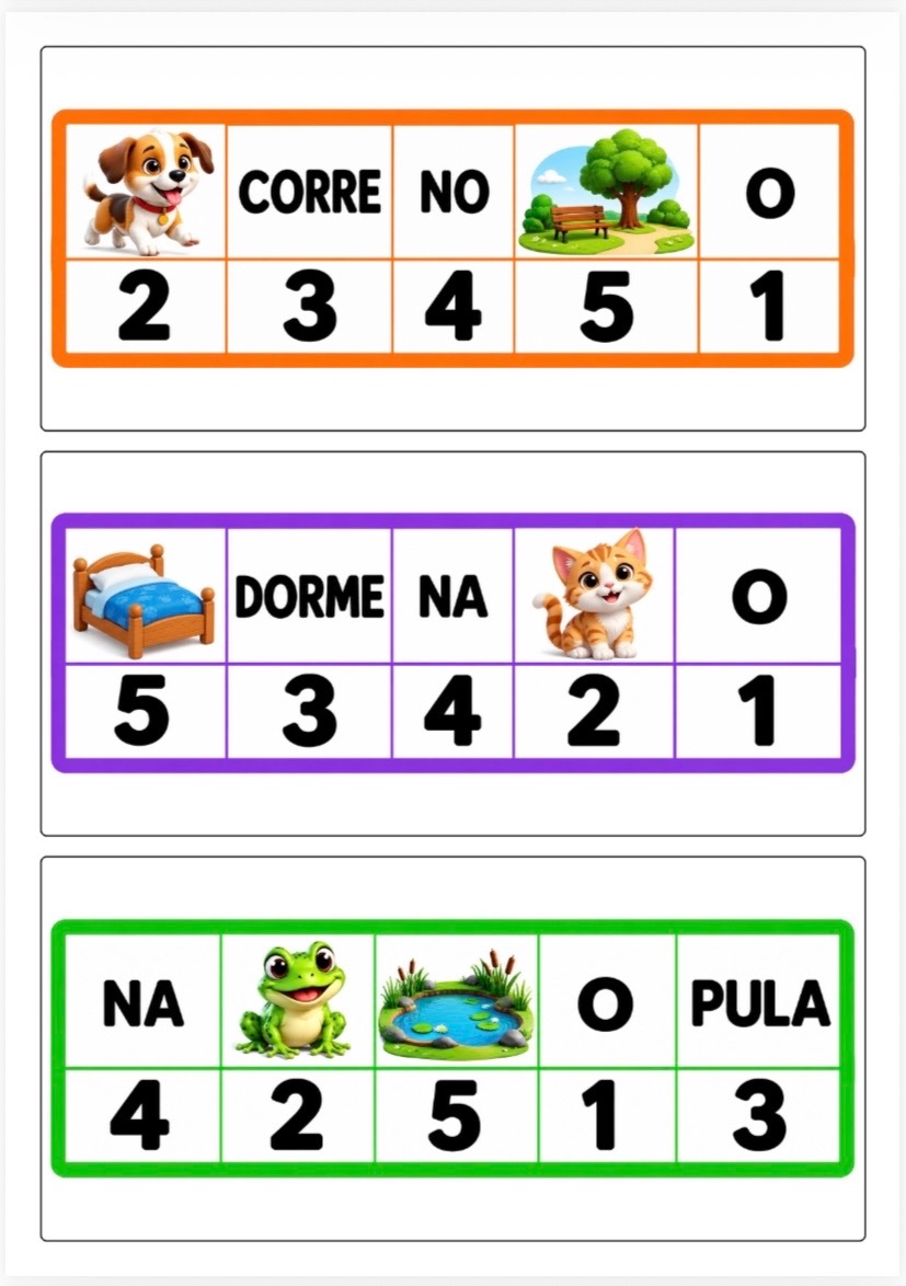 Monte e Leia as frases: Atividades de alfabetização — amostra 1: Material para trabalhar leitura, formação de frases,…