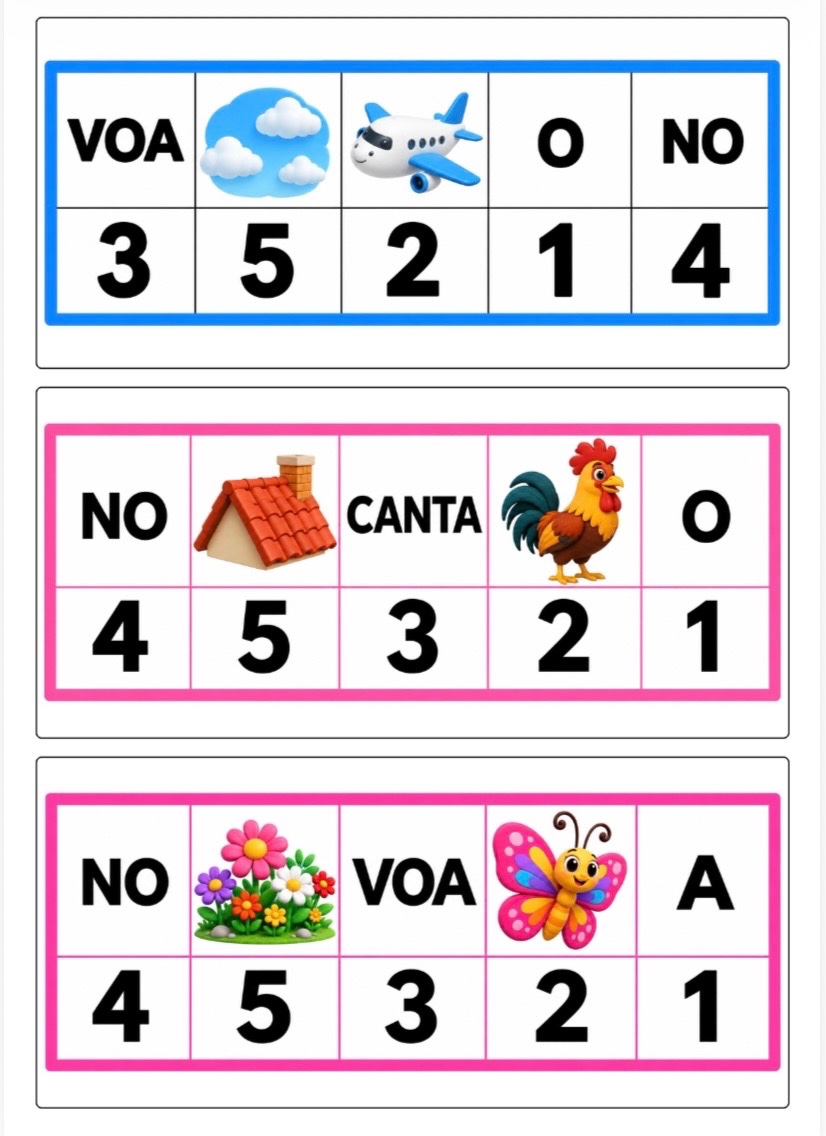 Monte e Leia as frases: Atividades de alfabetização — amostra 2: Material para trabalhar leitura, formação de frases,…