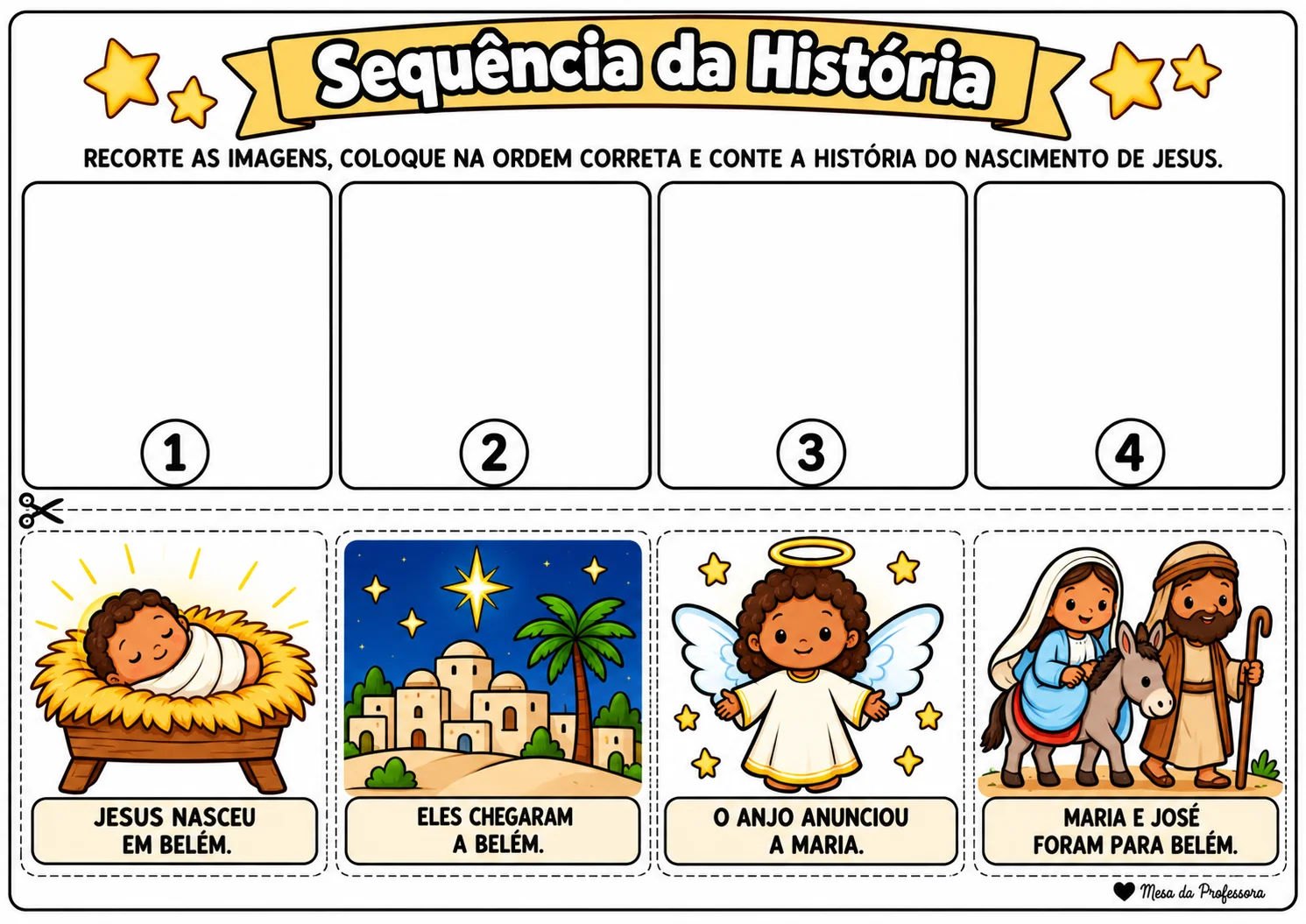MONTE SEU PRESÉPIO: UMA VIAGEM ÀS TRADIÇÕES DO NATAL — amostra 2: Uma atividade de recorte, colagem e organização de imagens.