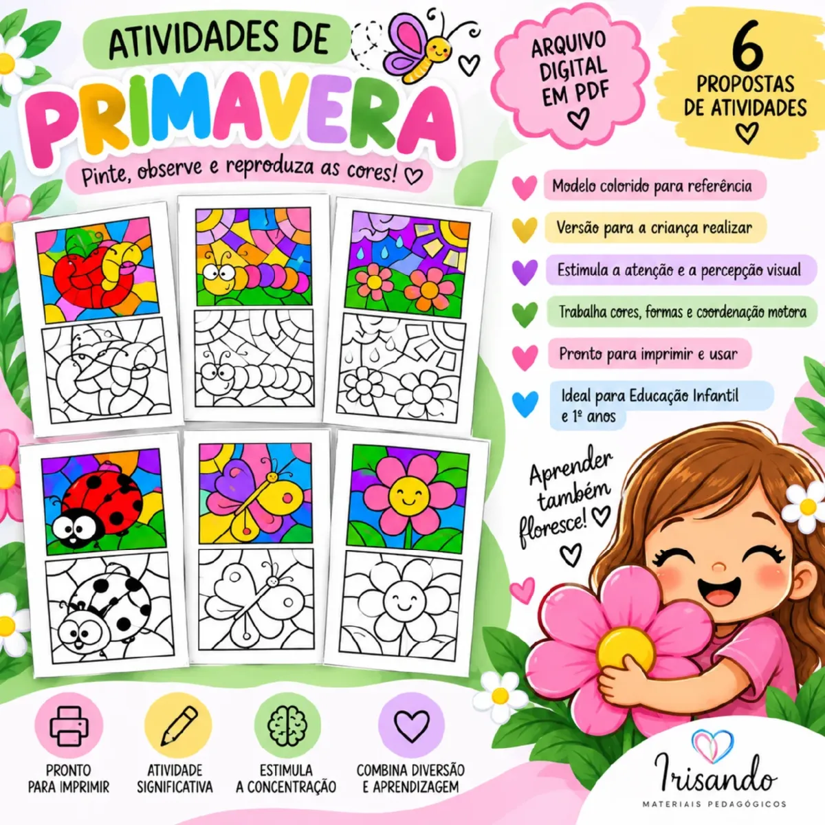 Mosaico da primavera para aprender, observar e criar! — Planners e organização para Educação Infantil: 6 atividades de…
