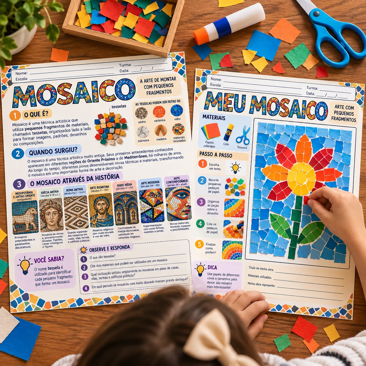 Mosaico: História, Arte Contemporânea e Atividade Prática — amostra 5: Material de Arte sobre mosaico com história,…