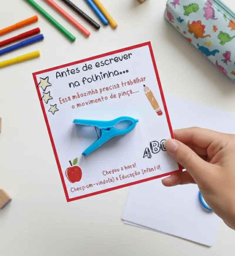 Movimento de pinça: recadinho de acolhida na Educação Infantil — amostra 1: Movimento de pinça e acolhimento na Educação…