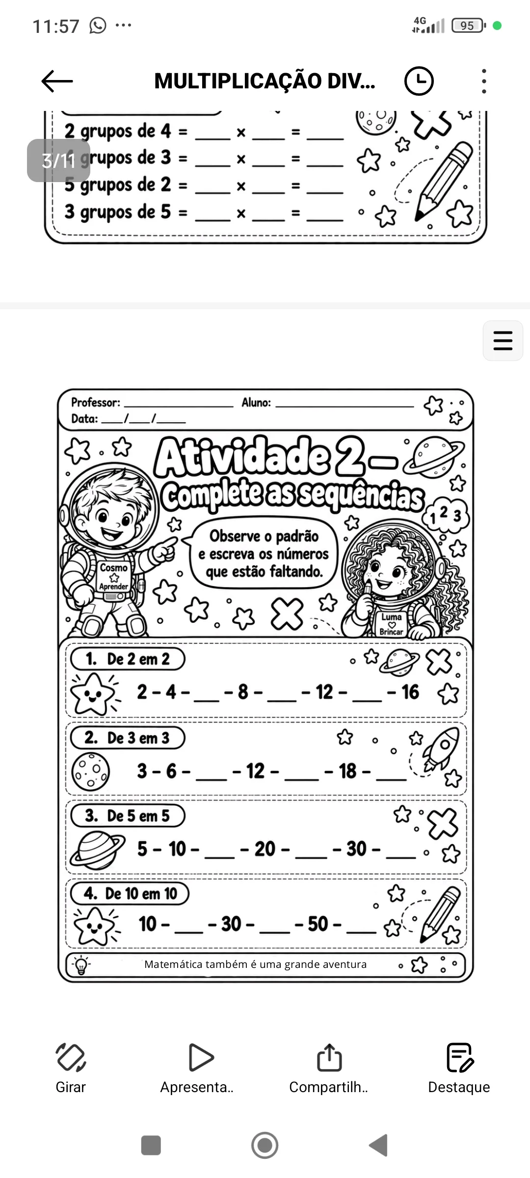 Multiplicação Divertida 2º e 3º Ano – Tabuada em PDF — amostra 2: Aprender tabuada ficou divertido