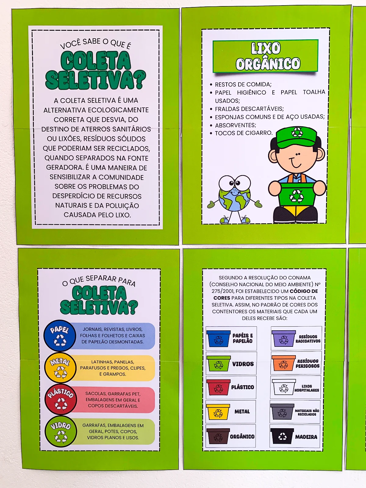 Mural Coleta Seletiva – Material Pedagógico — amostra 3: Este material colorido, lúdico e informativo foi feito para ajudar…