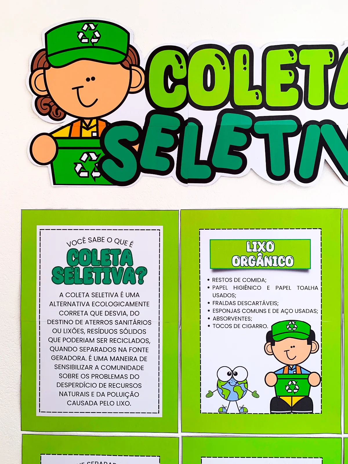 Mural Coleta Seletiva – Material Pedagógico — amostra 6: Este material colorido, lúdico e informativo foi feito para ajudar…