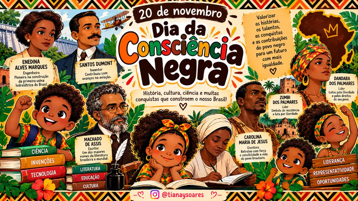 Mural Consciência Negra para imprimir – 115 x 80 cm — Datas comemorativas para Ensino Fundamental I (1º–5º): PDF de mural…