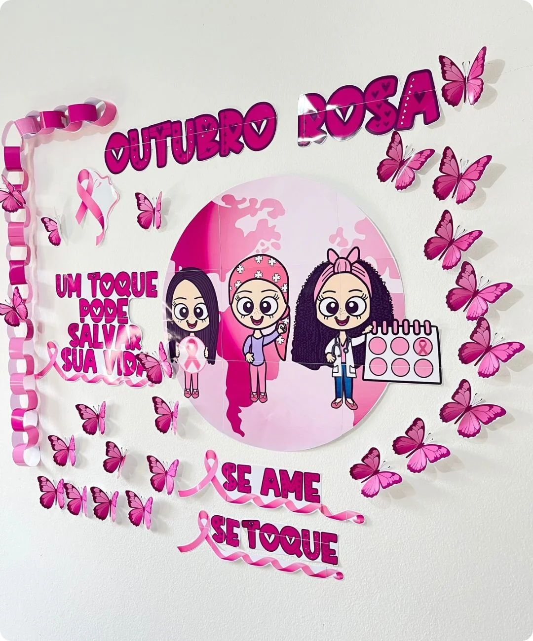 Mural de conscientização feminina para imprimir — amostra 3: O que você recebe no arquivo