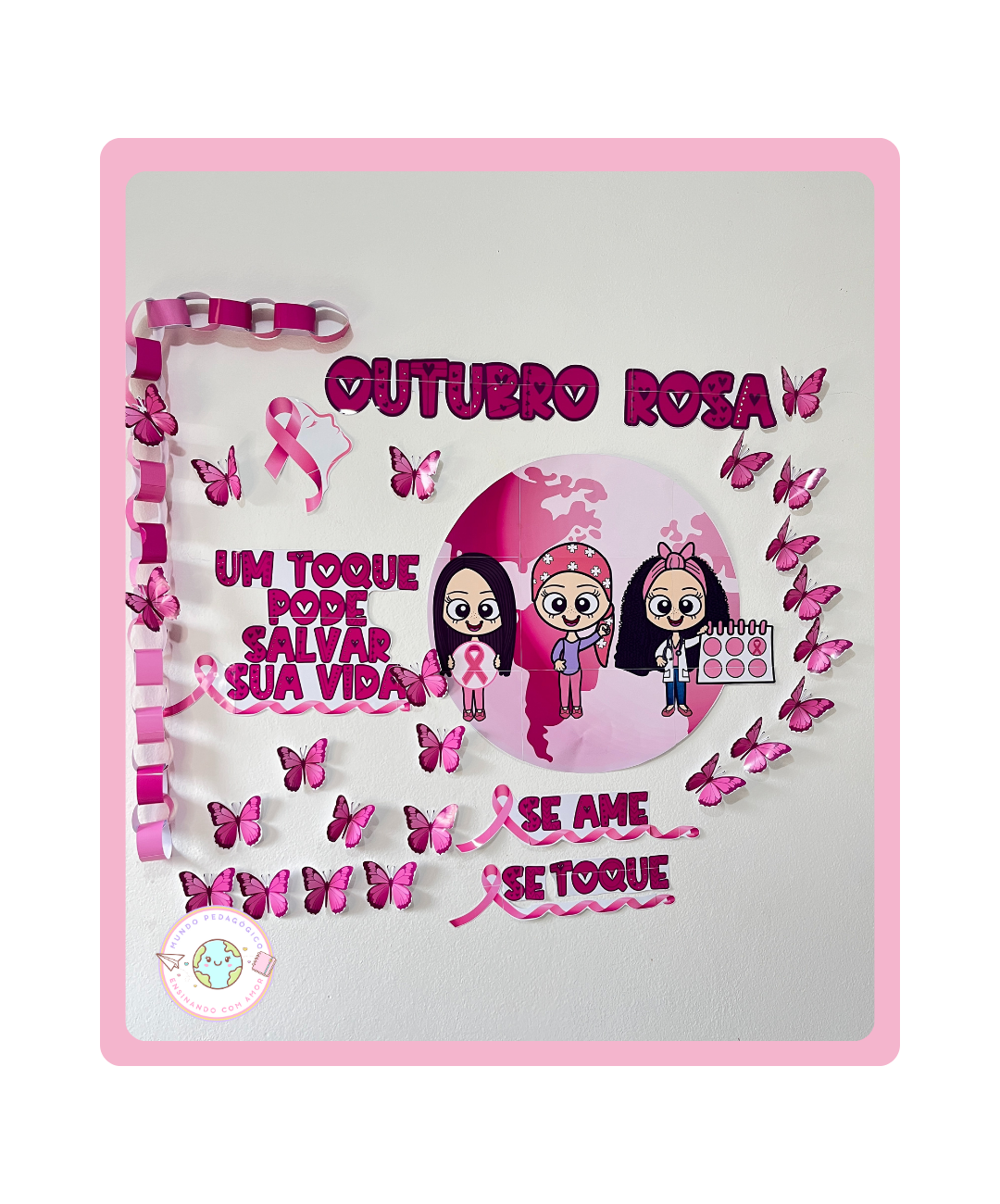 Mural de Outubro Rosa para imprimir — capa do material