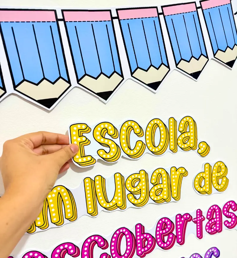 Mural Dia da Escola em PDF para Imprimir e Montar — amostra 4: Para quem é indicado