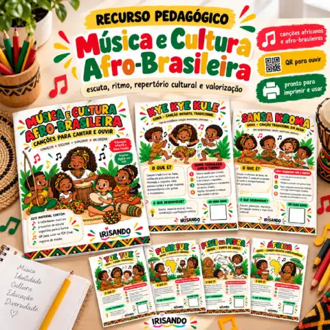 MÚSICA E CULTURA AFRO-BRASILEIRA – CANÇÕES PARA EDUCAÇÃO INFANTIL — amostra 2: Recurso com 6 referências musicais,…