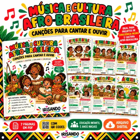 MÚSICA E CULTURA AFRO-BRASILEIRA – CANÇÕES PARA EDUCAÇÃO INFANTIL — amostra 3: Recurso com 6 referências musicais,…