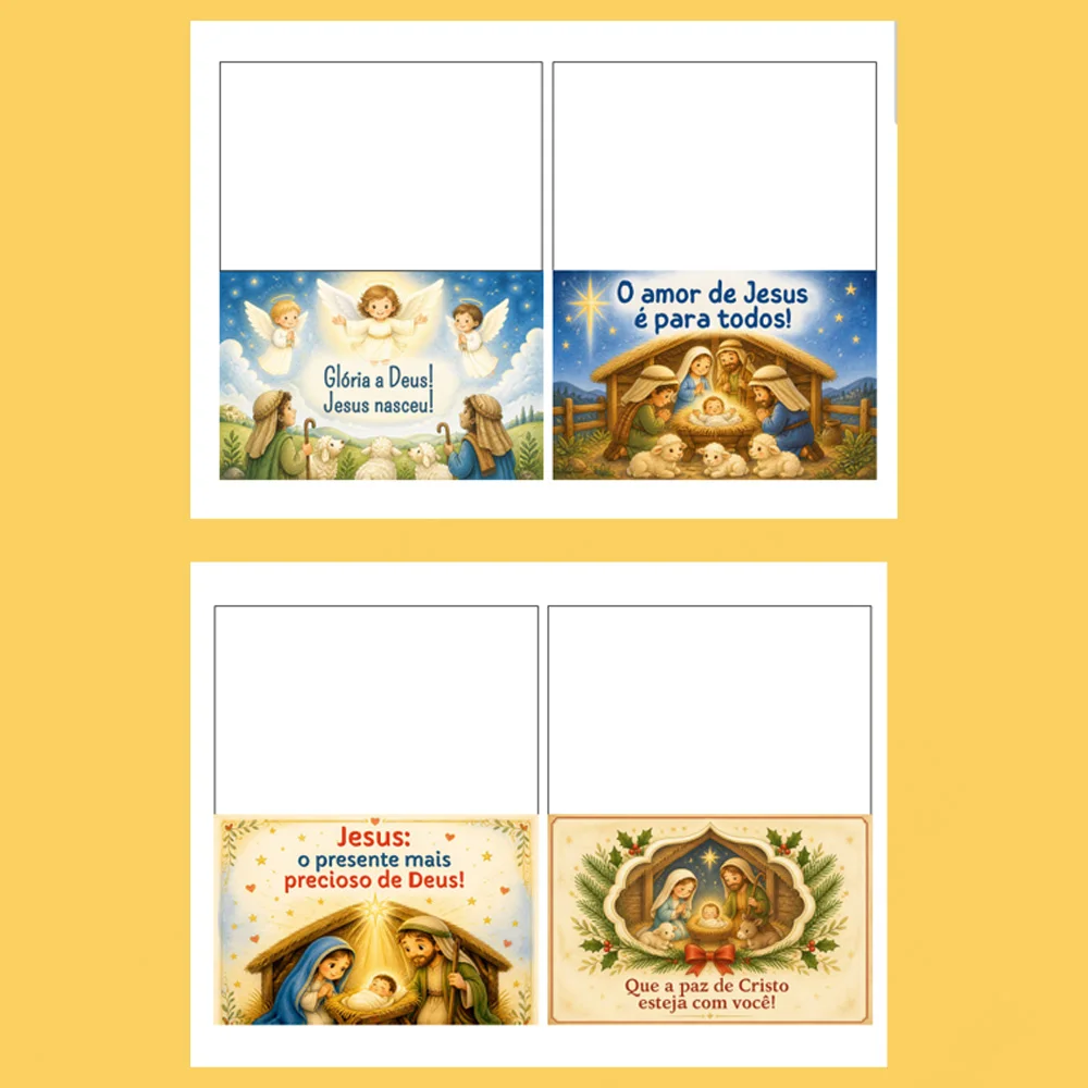 Natal Cristão — 10 Cartões do Nascimento de Jesus — amostra 2: Ideal para atividades pedagógicas na Educação Infantil e nos…