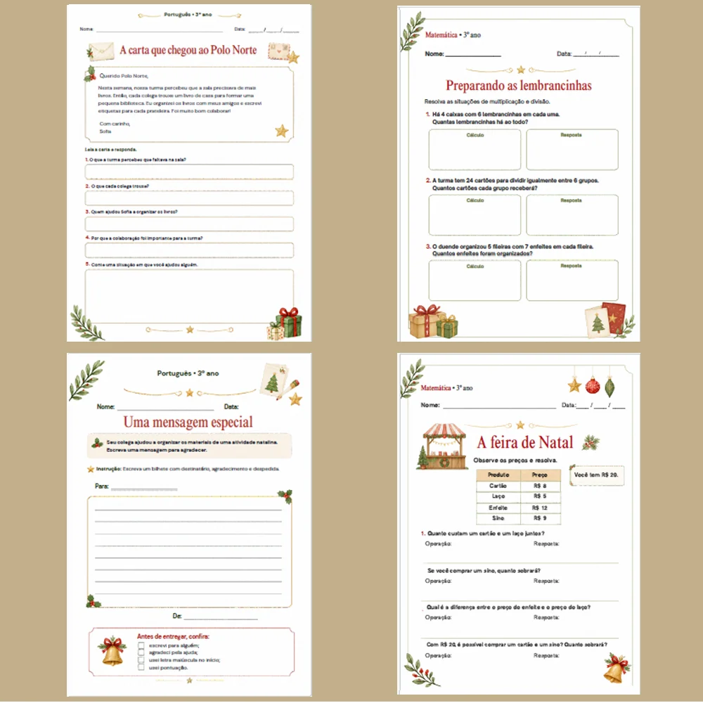 Natal Encantado: Aprender é uma festa! Kit de atividades Fundamental I — amostra 3: É um recurso para professores que…