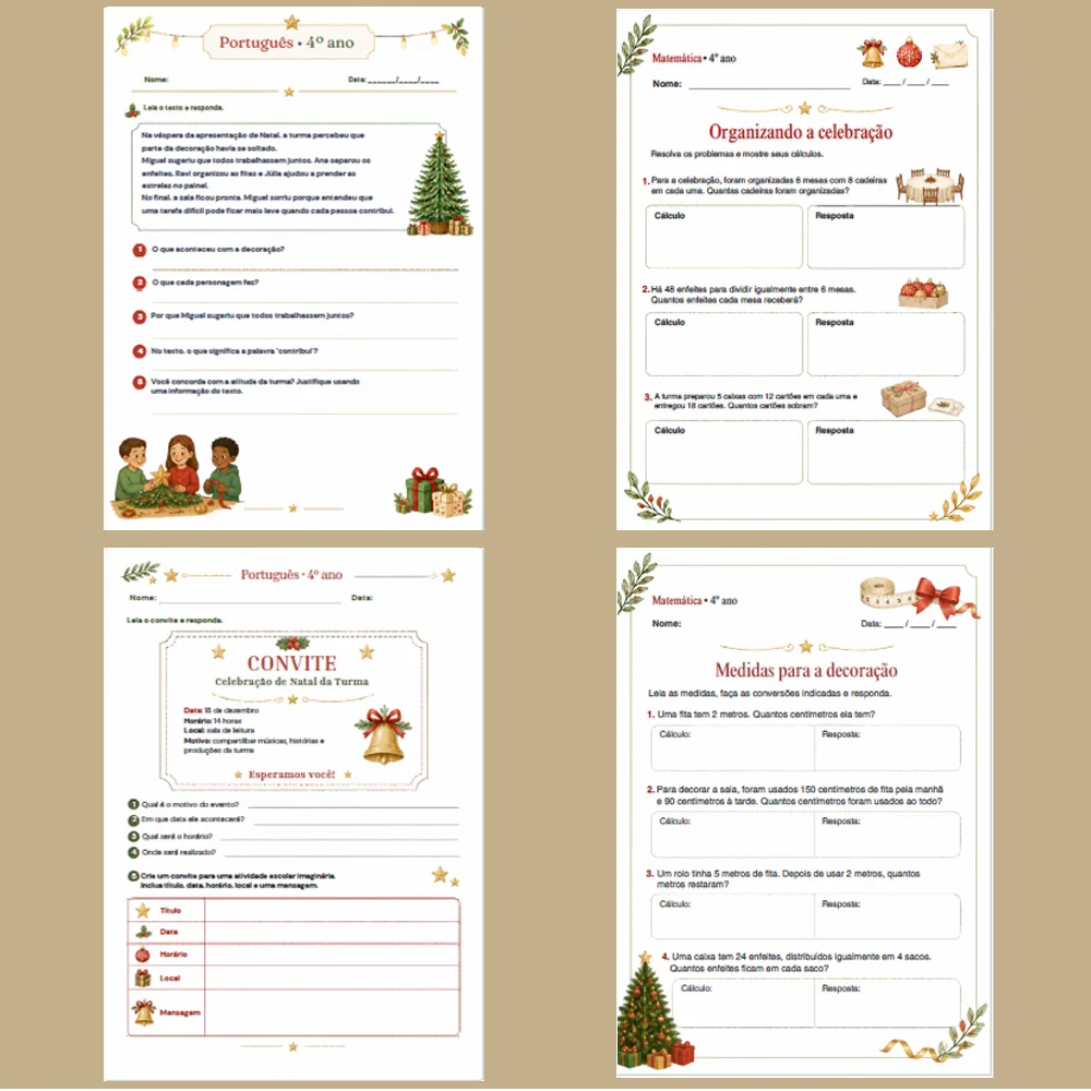 Natal Encantado: Aprender é uma festa! Kit de atividades Fundamental I — amostra 4: 🌟 Para quem é indicado?