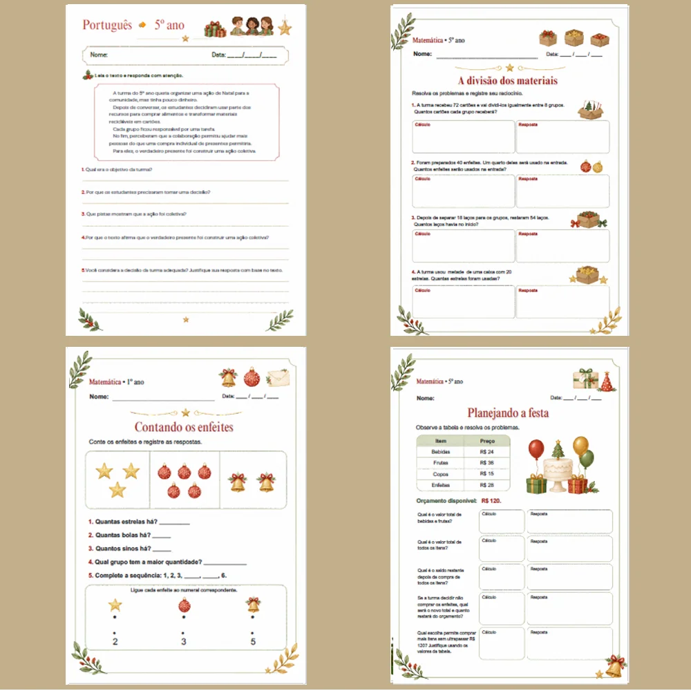 Natal Encantado: Aprender é uma festa! Kit de atividades Fundamental I — amostra 5: 💡 Como utilizar o material?