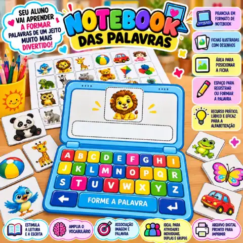 Notebook das Palavras – Recurso de Alfabetização Anos Iniciais — capa do material