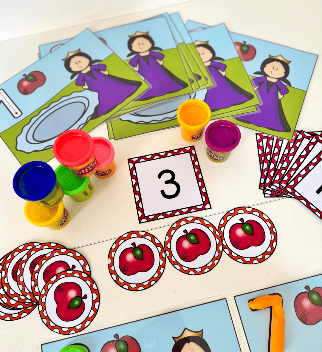 Numerais de 0 a 10: Contando Maçãs para Educação Infantil — amostra 1: Numerais de 0 a 10 com o tema maçãs