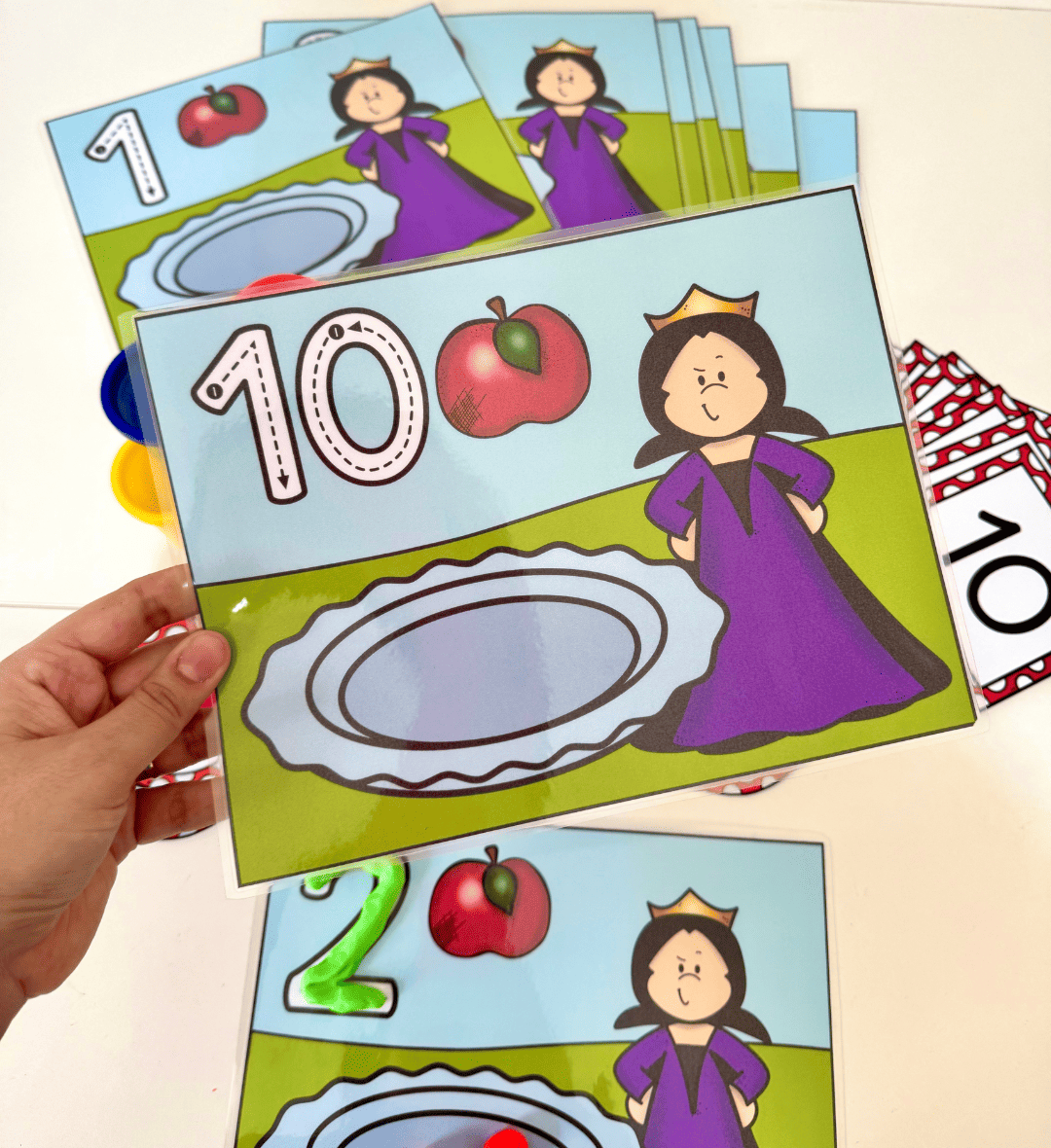 Numerais de 0 a 10: Contando Maçãs para Educação Infantil — amostra 6: Explore os numerais de 0 a 10 com pranchas para…