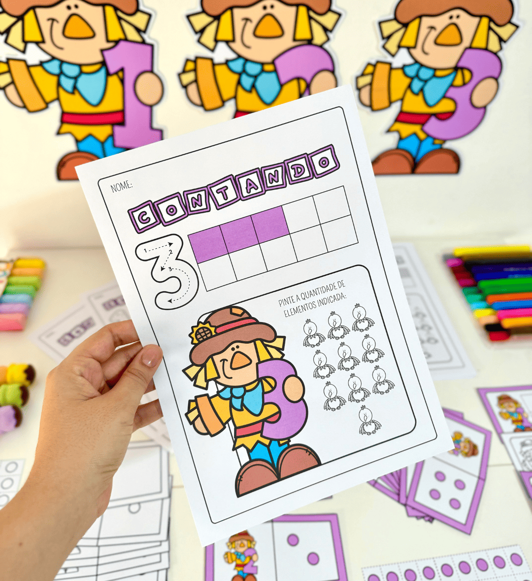 Numerais de 0 a 10: kit de contagem para Educação Infantil — amostra 2: O que vem no material