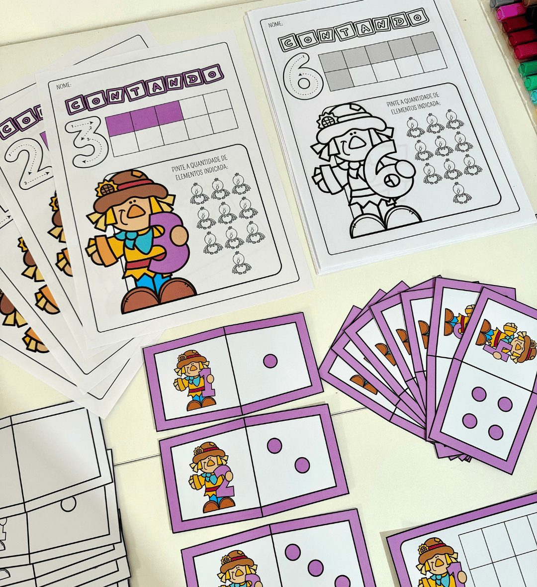 Numerais de 0 a 10: kit de contagem para Educação Infantil — amostra 6: Trabalhe os numerais de 0 a 10 com um kit em PDF…