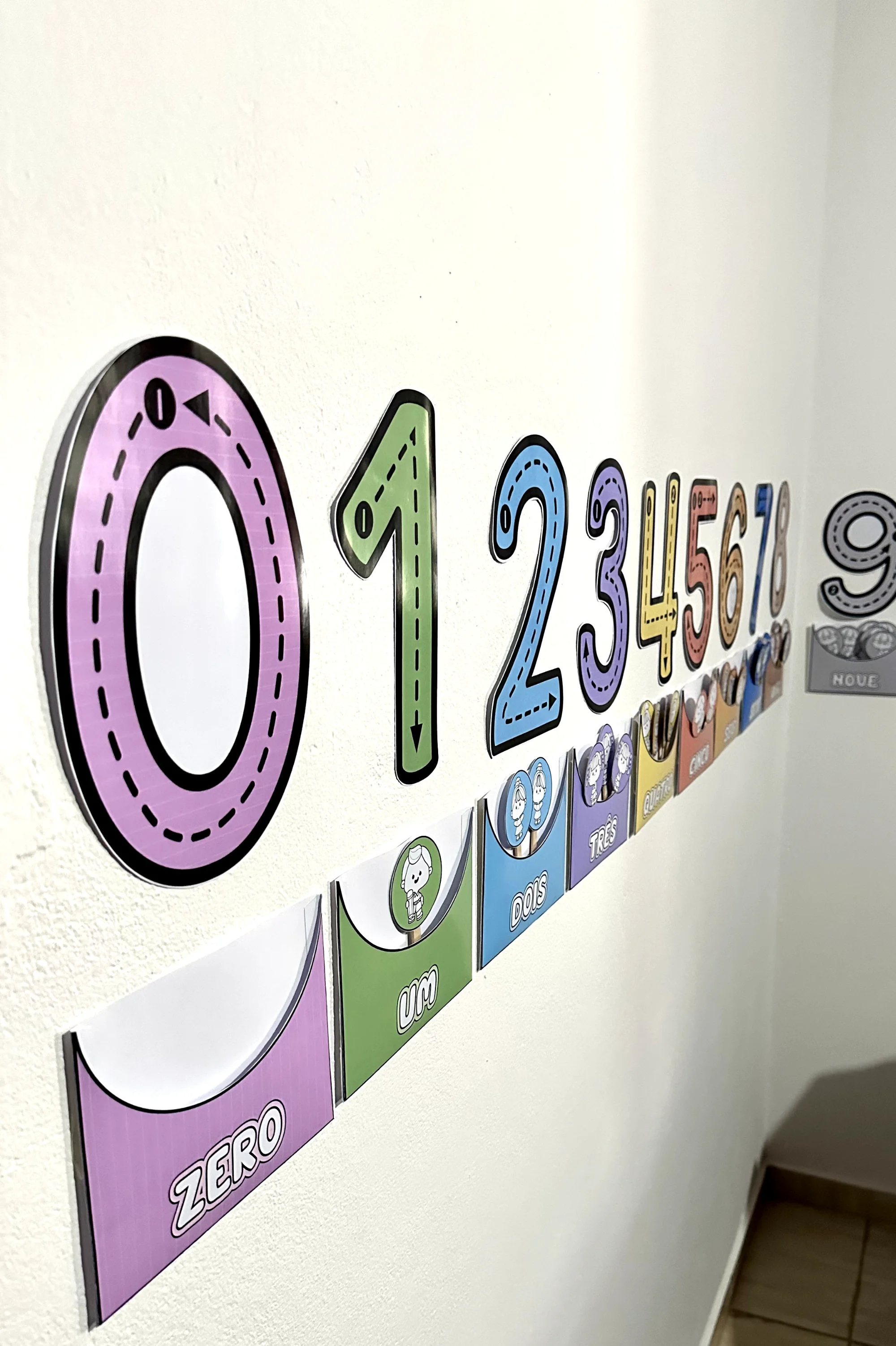 Numerais de Parede com Quantidades — amostra 2: Numerais de parede com representações de quantidades, opção para colorir e…