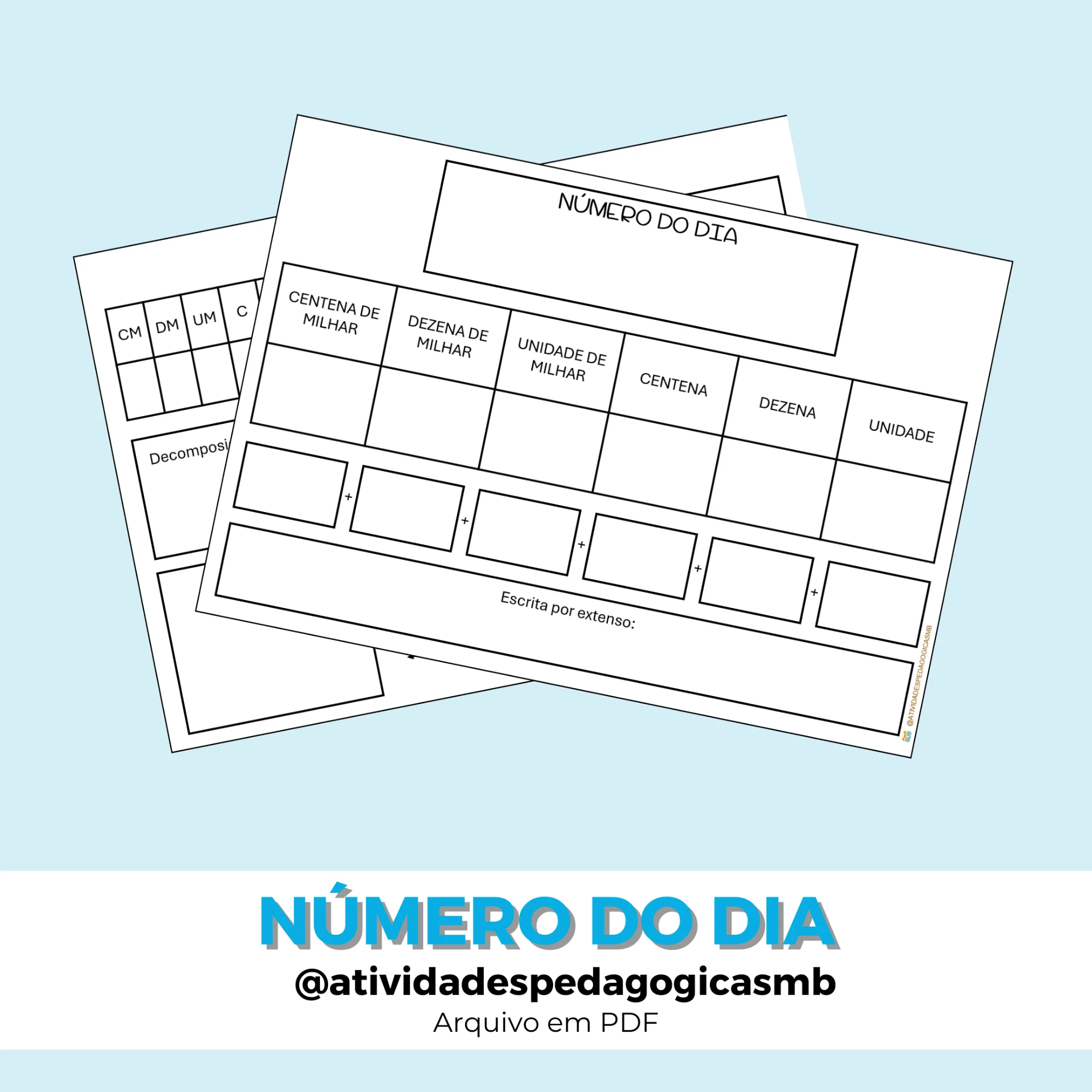 Número do Dia: Atividades de Matemática 4º e 5º Ano (PDF) — capa do material