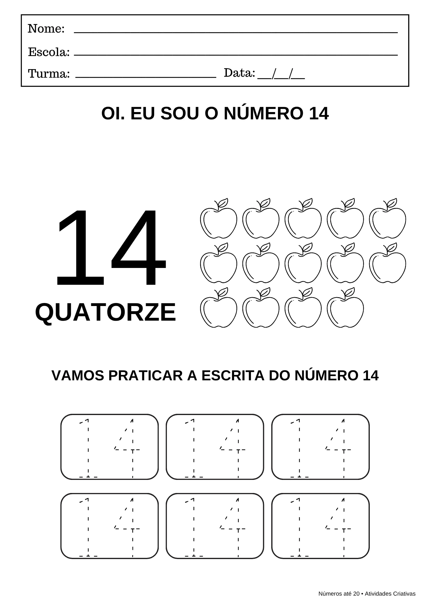 Números até 20 – 28 Atividades Pedagógicas para Imprimir — amostra 3: O Kit Números até 20 foi desenvolvido para auxiliar…