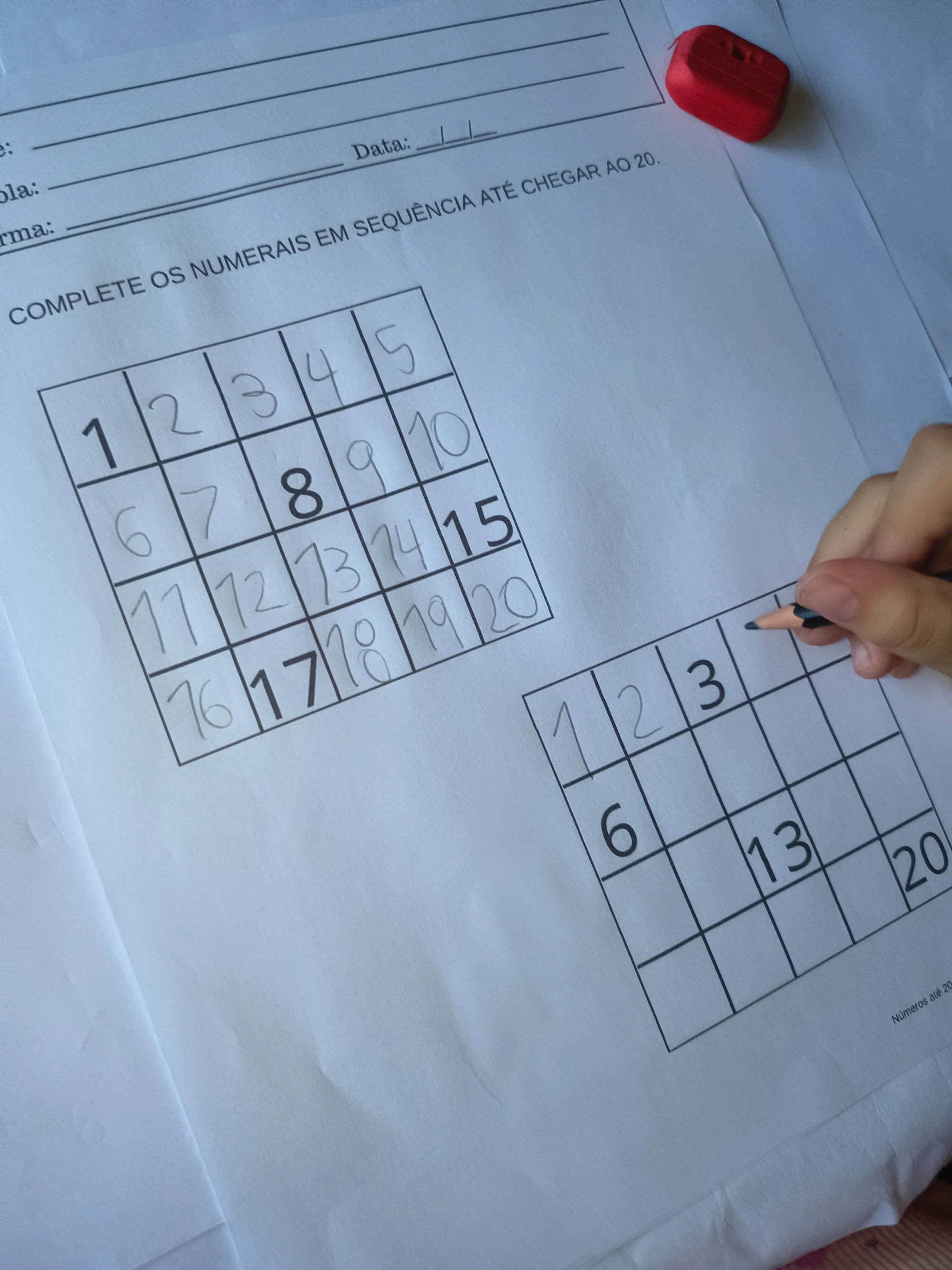 Números até 20 – 28 Atividades Pedagógicas para Imprimir — amostra 7: O Kit Números até 20 foi desenvolvido para auxiliar…