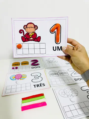 Números com Massinha de Modelar 1 a 10 – Atividade de Matemática para Educação Infantil — amostra 1: Atividade de números…