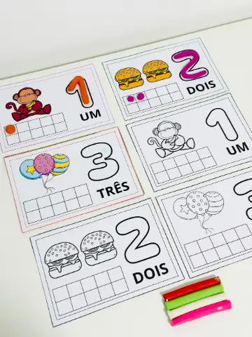Números com Massinha de Modelar 1 a 10 – Atividade de Matemática para Educação Infantil — amostra 5: Atividade de números…