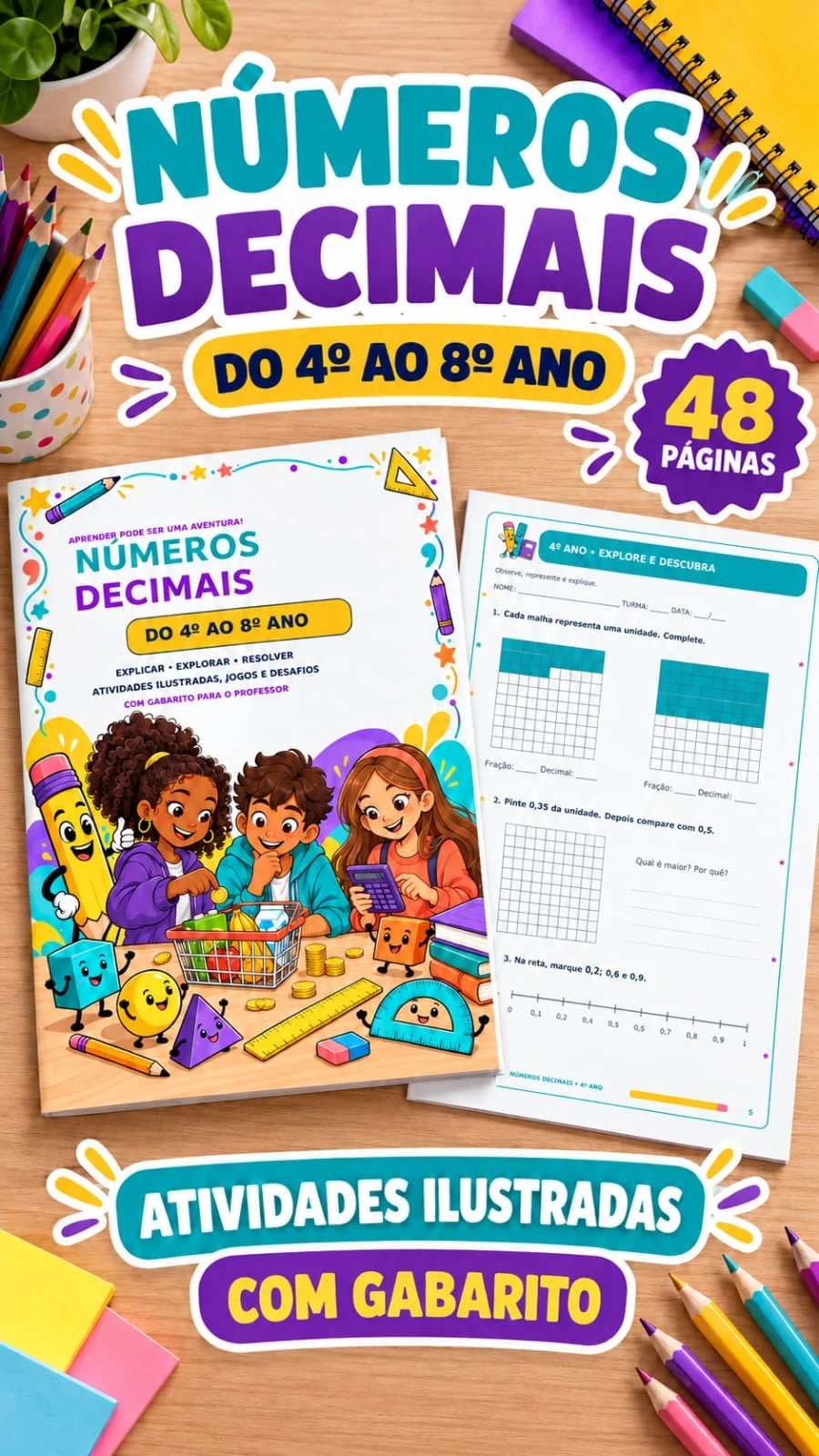 Números Decimais – Apostila 4º ao 8º Ano | 48 Páginas — amostra 2: 📚✨ Garanta sua apostila com 48 páginas e enriqueça suas… Números Decimais – Apostila 4º ao 8º Ano | 48 Páginas — amostra 2: 📚✨ Garanta sua apostila com 48 páginas e enriqueça suas…