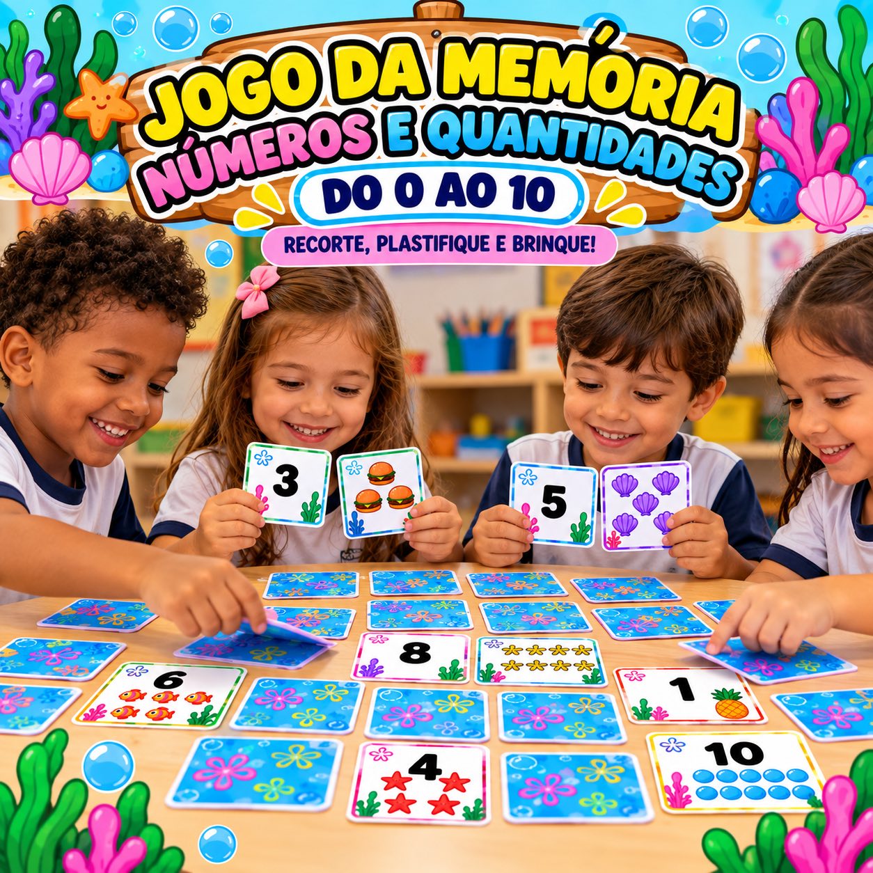 Números e Quantidades do 0 ao 10 - Aprender Brincando — amostra 4: Um material lúdico e visual para trabalhar a construção…