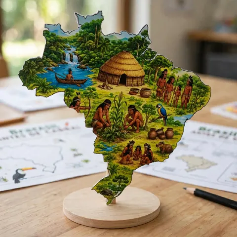 O Brasil antes de Cabral - Atividades + Balancê — amostra 4: 🛶 Rios e caminhos