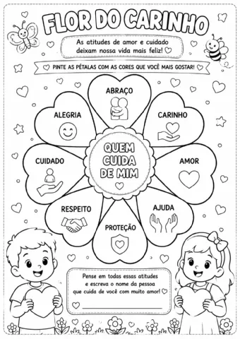 O Dia de Quem Cuida de Mim – Apostila de Atividades — amostra 3: Um material pedagógico gratuito, inclusivo e cheio de…