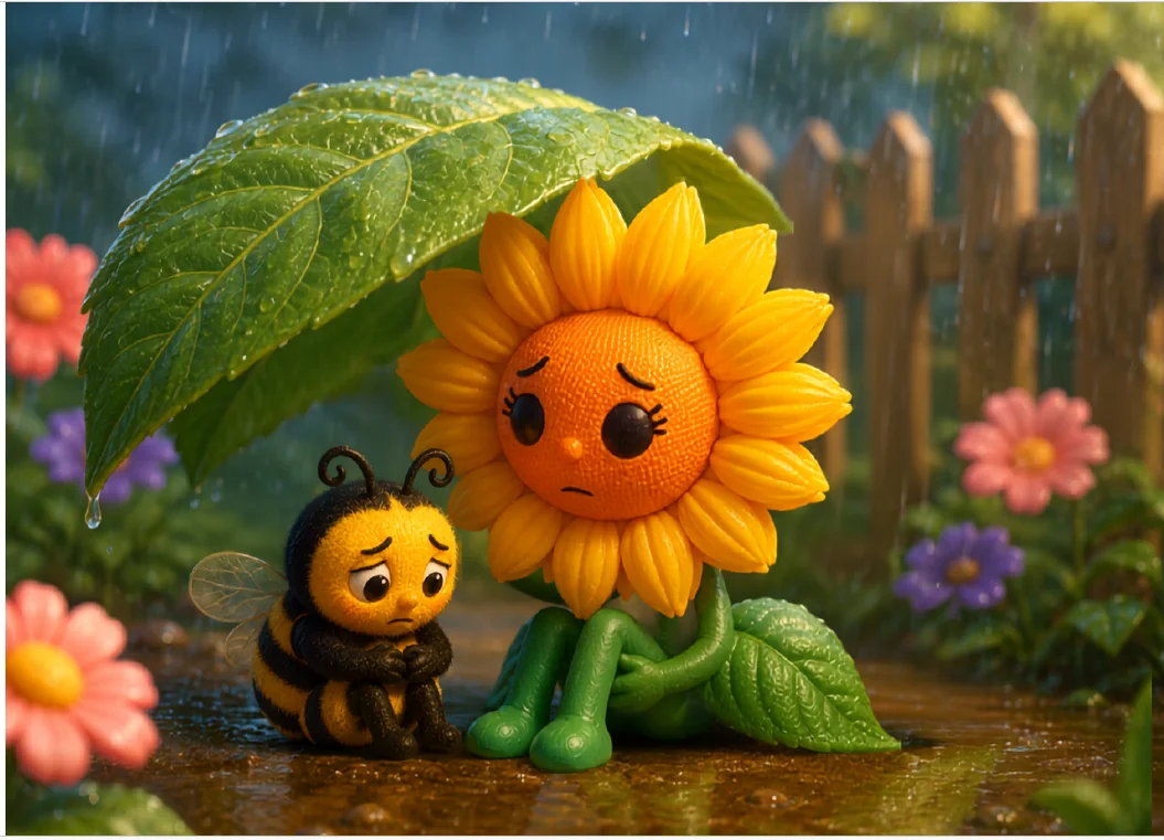 🌻 O GIRASSOL QUE APRENDEU A ESCUTAR - ANOS INICIAIS AUTO CUIDADO — amostra 2: Uma história infantil sobre sentimentos,…