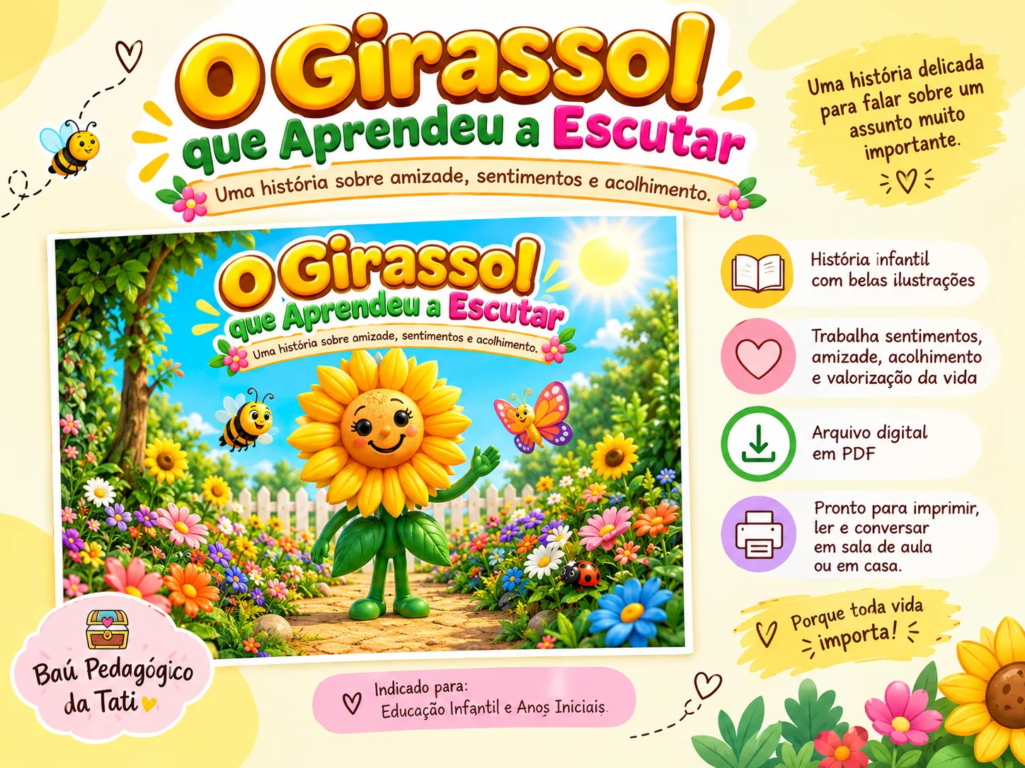 O Girassol que Aprendeu a Escutar – História Setembro Amarelo — Português para Educação Infantil: Uma história infantil…