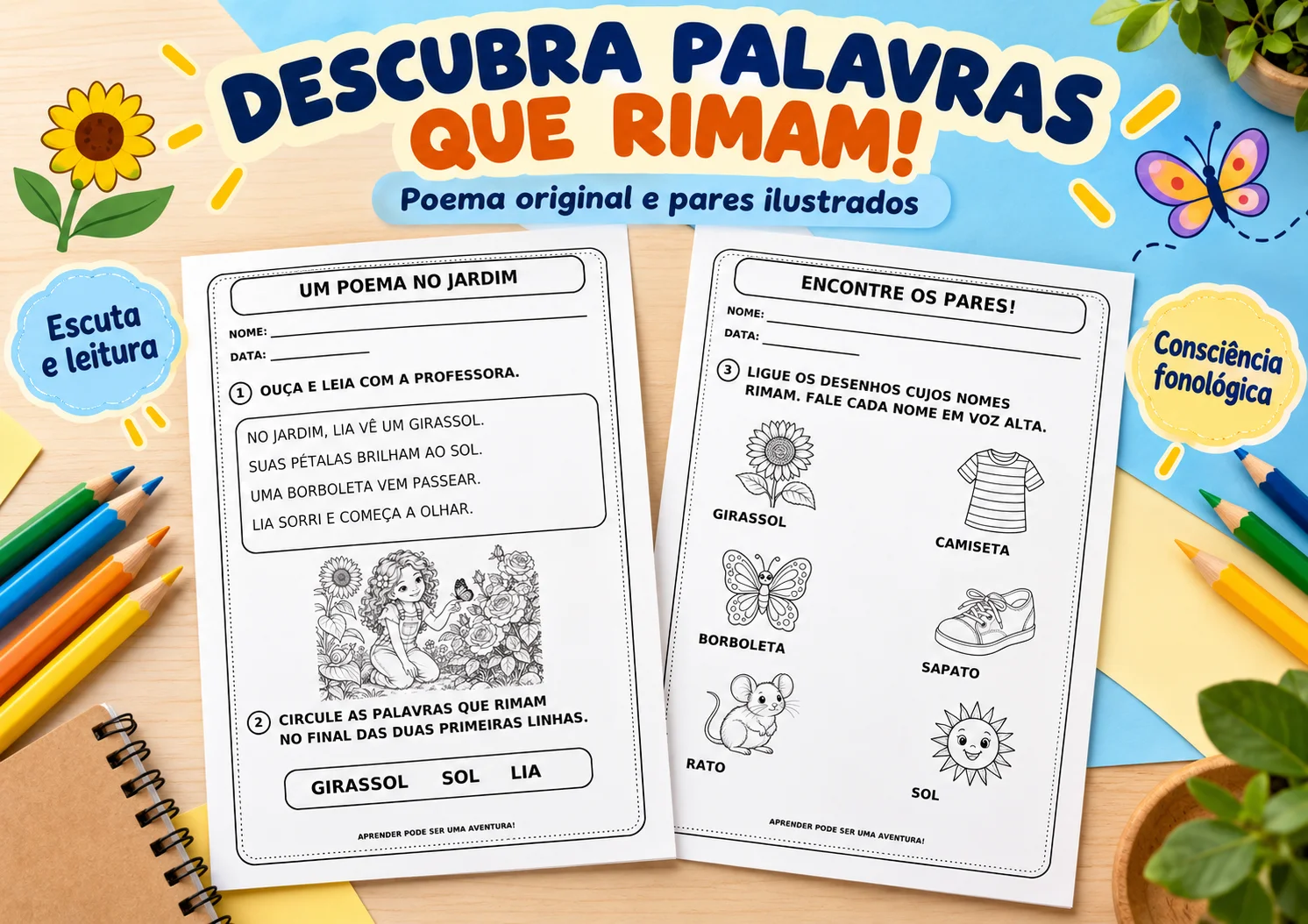 O Jardim de Lia | Rimas e Consciência Fonológica — Alfabetização. — amostra 2: Um jardim para brincar com as palavras O Jardim de Lia | Rimas e Consciência Fonológica — Alfabetização. — amostra 2: Um jardim para brincar com as palavras