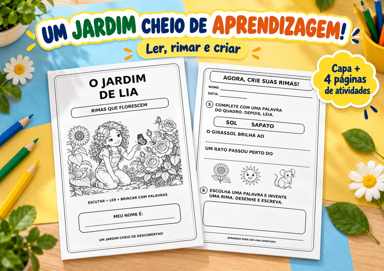 O Jardim de Lia | Rimas e Consciência Fonológica — Alfabetização. — amostra 4: Um jardim para brincar com as palavras O Jardim de Lia | Rimas e Consciência Fonológica — Alfabetização. — amostra 4: Um jardim para brincar com as palavras