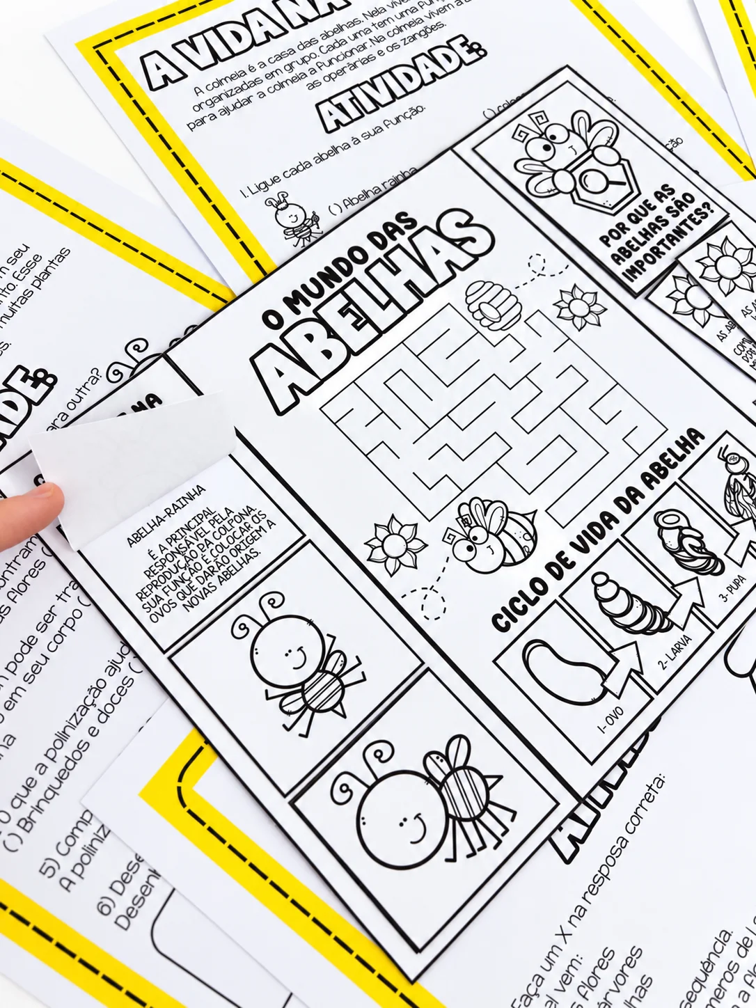 O Mundo das Abelhas Painel 9 Folhas e Atividades - PDF para Imprimir — amostra 4: Kit O Mundo das Abelhas em PDF: painel 9…