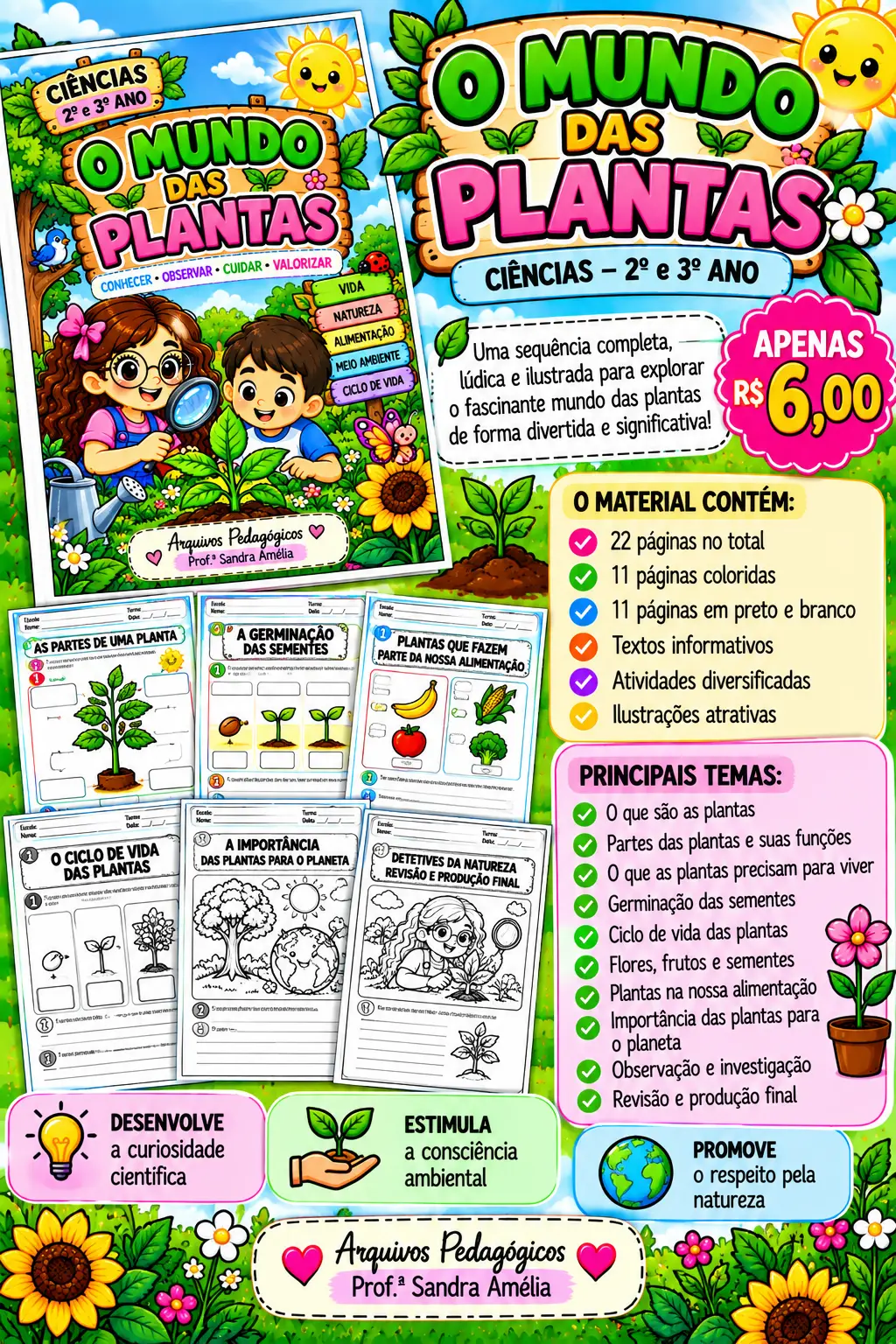 🌿🌻 O MUNDO DAS PLANTAS 🌱🌸 — capa do material