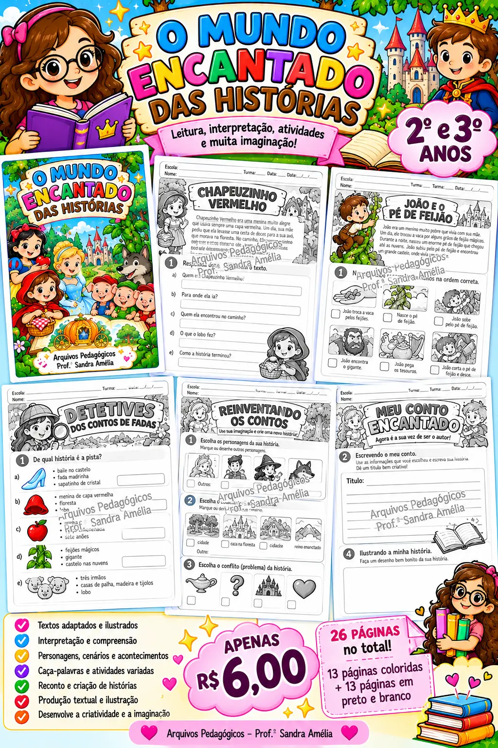 📚🏰✨ O MUNDO ENCANTADO DAS HISTÓRIAS - 2° e 3° anos ✨📖 — Alfabetização para 3º ano: 🌈 Uma sequência didática cheia de…