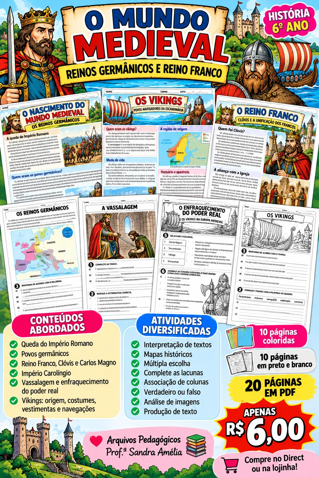 🏰⚔️ O MUNDO MEDIEVAL – HISTÓRIA | 6º ANO 📚 — capa do material