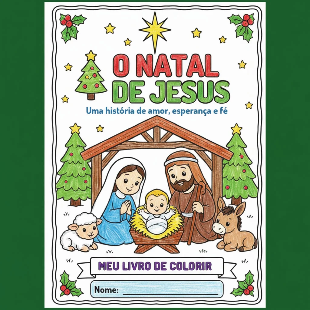 O Natal de Jesus — Livro de Colorir | Amor, Esperança e Fé — capa do material
