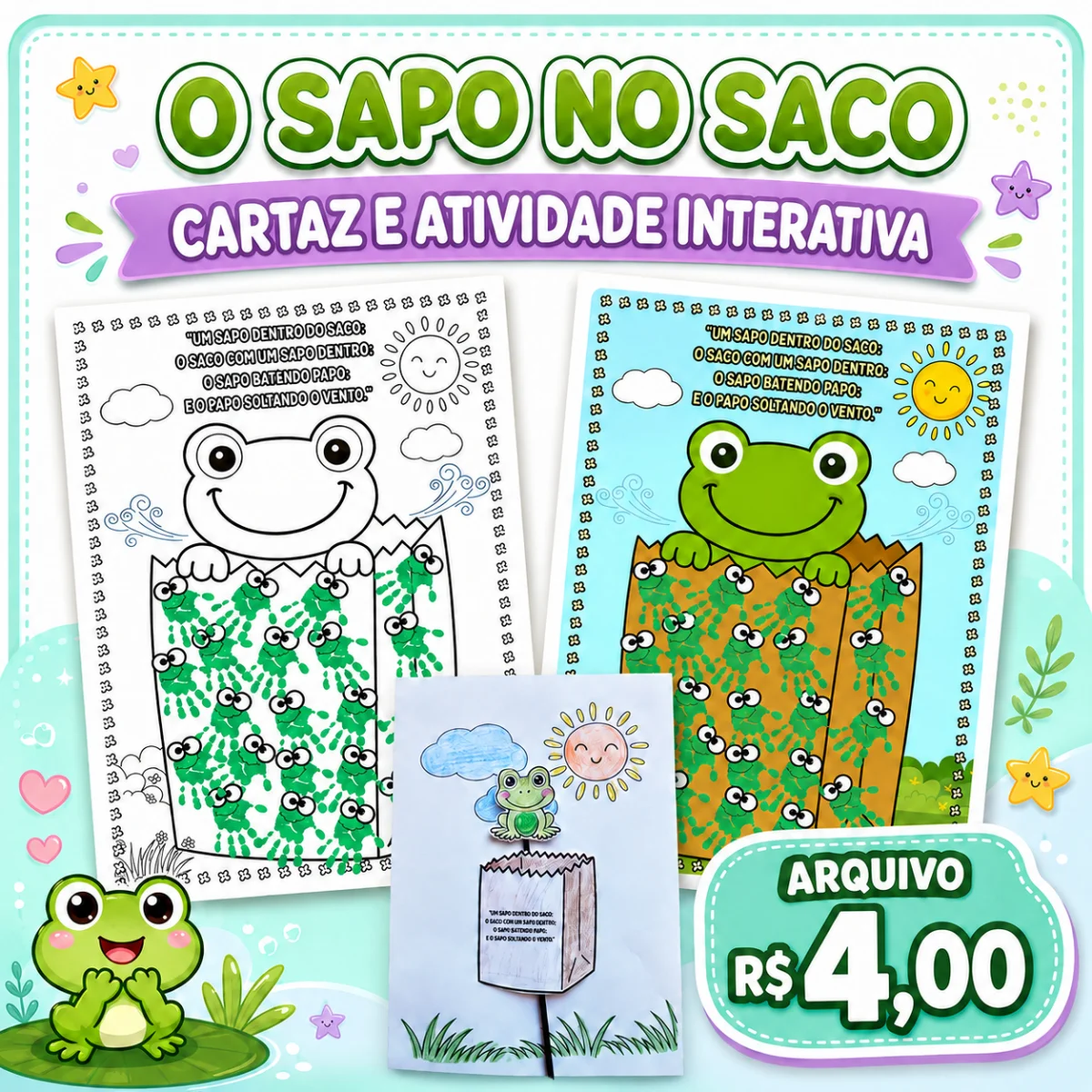 🐸💚 O SAPO NO SACO 💚🐸 CARTAZ INTERATIVO — Ciências para Educação Infantil: 🐸💚 O SAPO NO SACO 💚🐸 Uma proposta…