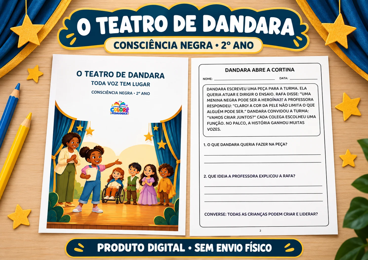 O Teatro de Dandara: Toda Voz Tem Lugar — Consciência Negra 2º Ano — amostra 2: História original com protagonismo negro,…