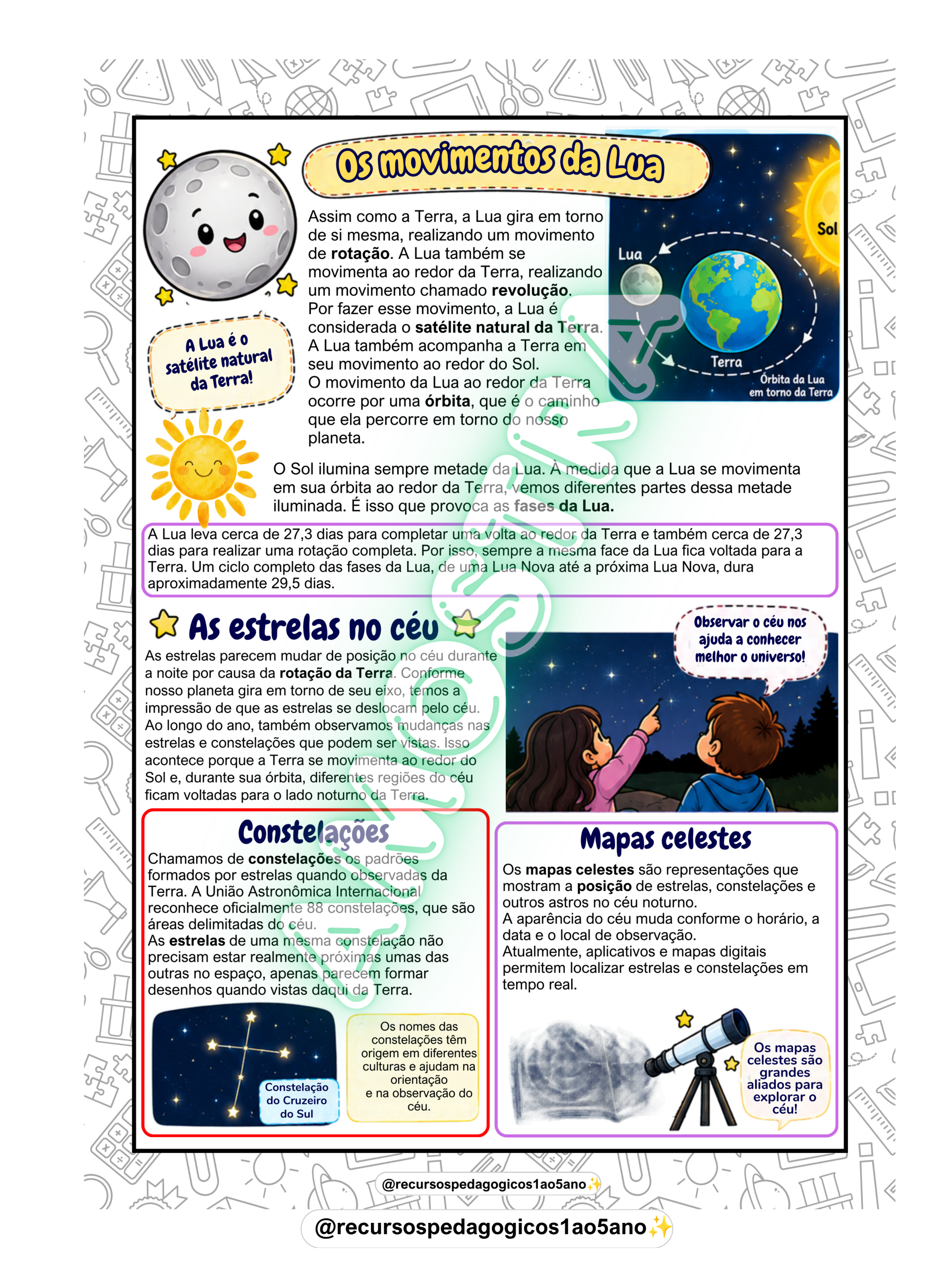 🌎🚀 O Universo, os Planetas, a Terra e a Lua — amostra 5: 🌎🚀 Material de Ciências sobre Universo, planetas, Terra e Lua,…
